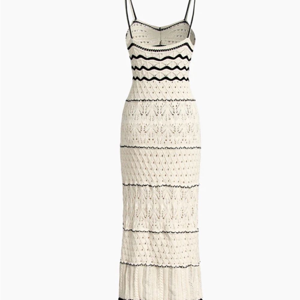 Paros Crochet Eyelet See Through Midi Dress NWT